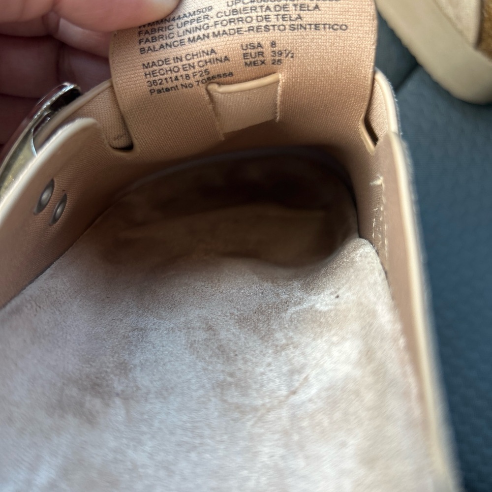 Beige Suede Clogs with Silver Buckle - Picture 5 of 6